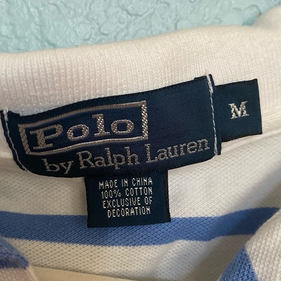 CLASSIC-FIT Stripe Performance Stretch Short-Sleeve Polo Shirt M - Picture 2 of 4